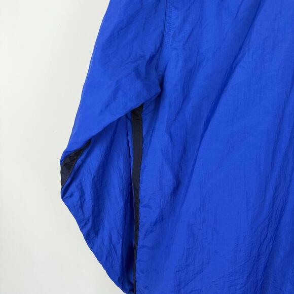 Vintage 90s Nike Pullover Windbreaker Jacket Blue Black Trim Big Pocket XL Y2K - Picture 6 of 12